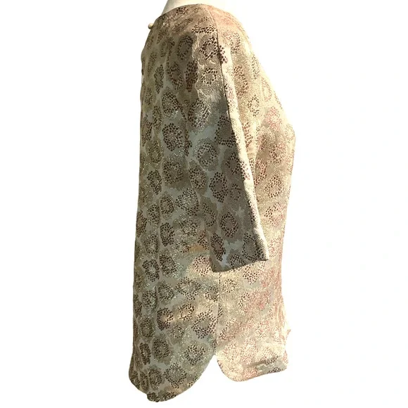 J. Crew Silk Blend Gold Metallic Shimmering Top NWT Size 4 - Picture 4 of 11